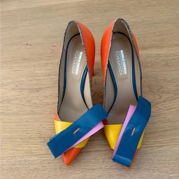 Nicholas Kirkwood x Roksanda Colorblock Heels Sculptural Pump EU 39 - Picture 6 of 6
